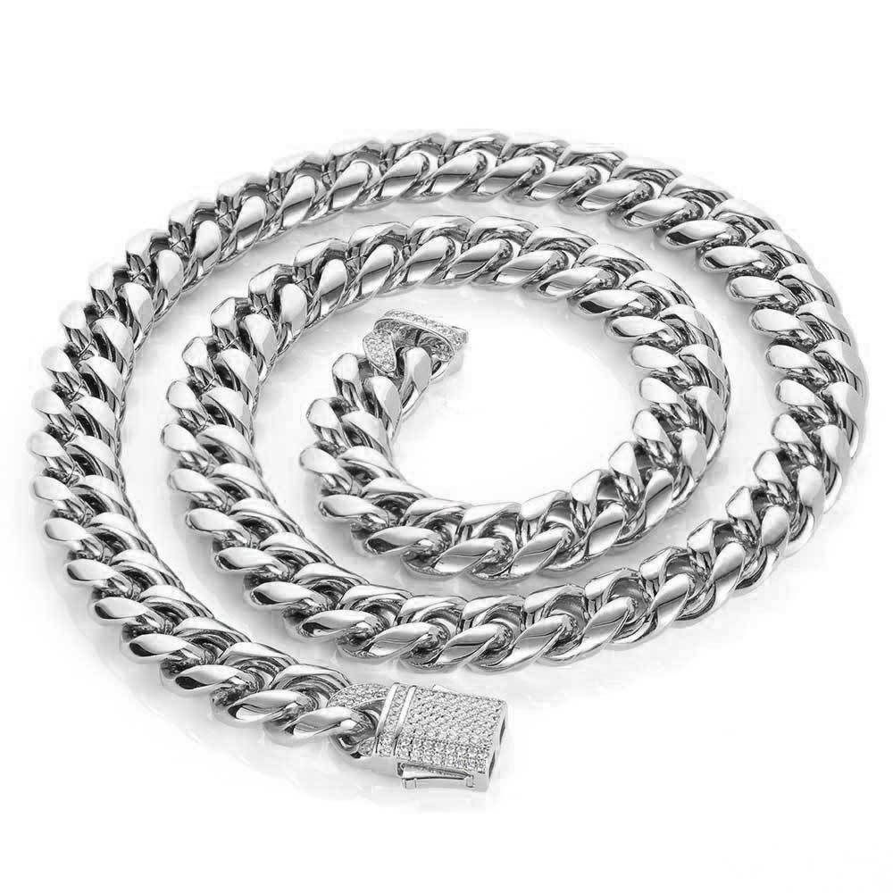 European Hip Hop Titanium Steel Necklace Ornament Stainless Steel Cuban Link Chain