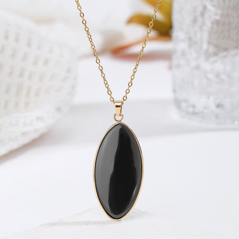 Natural Crystal Pendant Pink Crystal And Turquoise Necklace