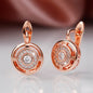 Fashion Round Rhinestones Earrings Women's Creative Hollow Earring Bride Wedding Jewelry