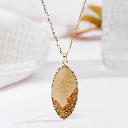 Natural Crystal Pendant Pink Crystal And Turquoise Necklace